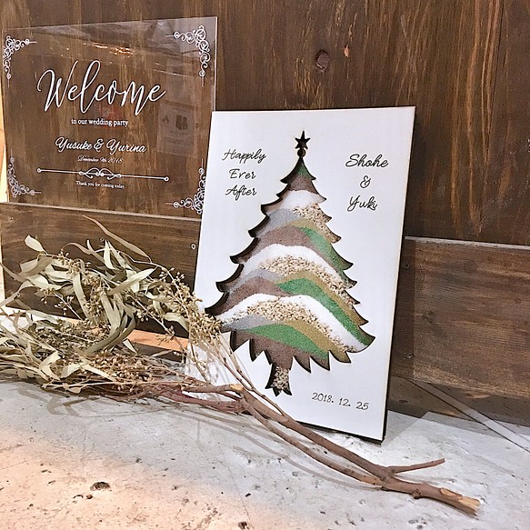 ホワイトツリー/ クリスマス / ウェルカムボード