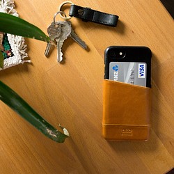 alto iPhone 7  4.7吋 真皮手機殼背蓋，Metro -淺棕/黑皮革 保護套 Leather Case 第1張的照片