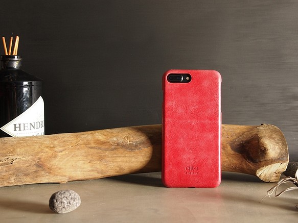 alto iPhone 7 Plus 5.5吋 真皮手機殼背蓋 Original - 珊瑚紅 皮革 保護套 第1張的照片