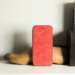 アルトiPhone 7 4.7インチロールスタイルの革携帯電話ケースFoglia  - サンゴレザーケースレザーケース 1枚目の画像