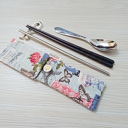 環保餐具收納袋 組合筷專用 玫瑰巴黎 第1張的照片