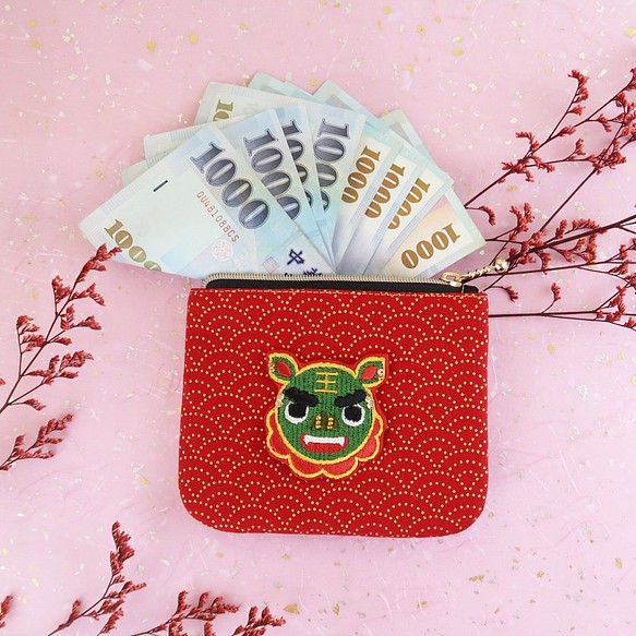 【Taiwan Lion Dance】Red Envelopes/Coin purse/Water repellent 1枚目の画像