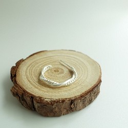 捲捲麻花捲耳環 (大）純銀耳針 一對 第1張的照片