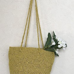 春先取り simple 2way basket bag 〜yellow〜 1枚目の画像