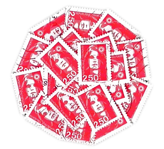 フランス古切手（赤B）France   DA-STE091 1枚目の画像