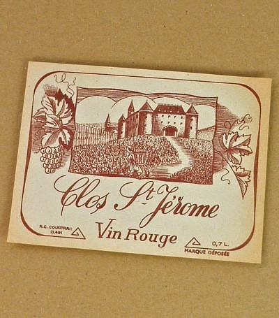 1枚/ Vintage ラベル Vol. 10（Clos St Jerome）DA-LA010 1枚目の画像