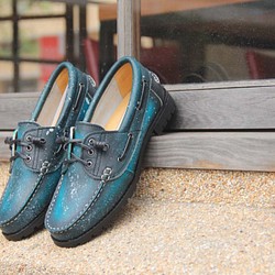 手工手染~水屬性(藍色)雷根鞋(男女尺寸皆有) 第1張的照片