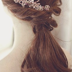 施華洛水晶 浪漫灰紫蛋白石haircomb Bridal Headpiece 第1張的照片