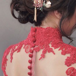 古典琉璃新娘頭飾Bridal Headpiece,Oriental Headpiece,Flower Headpiece 第1張的照片
