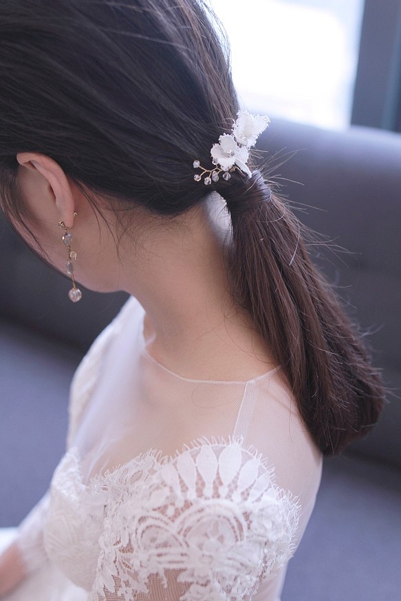 新娘蕾絲頭飾 - Handmade Lace Flower Bridal Headpiece 第1張的照片