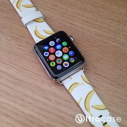 Apple Watch Strap Series 1 & Series 2 真皮手錶帶 更換式蘋果錶帶 - 可愛香蕉 第1張的照片