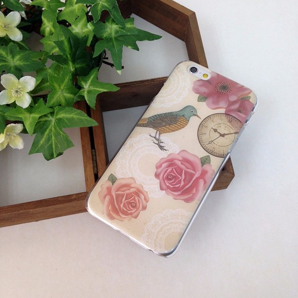 ◎iPhone 透明電話軟殼◎Samsung 透明手機軟殼◎手機配件◎ 復古花卉鳥圖案 第1張的照片