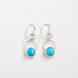 綠松石純銀耳環 Turquoise earrings 第1張的照片