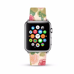 § AppleWatch 38mm / 42mm 真皮手錶帶 蘋果錶帶 § 粉紅玫瑰 第1張的照片
