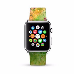 AppleWatch 38ミリメートル/ 42ミリメートルレザー腕時計ストラップ§リンゴ緑の塗料を§ 1枚目の画像