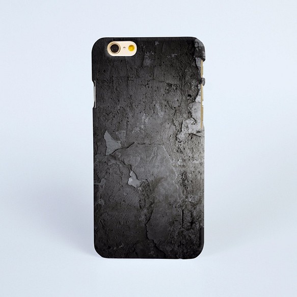【iPhone 電話殼 Samsung Galaxy 手機殼 磨砂硬殼】黑色的牆上的灰 cr112 第1張的照片