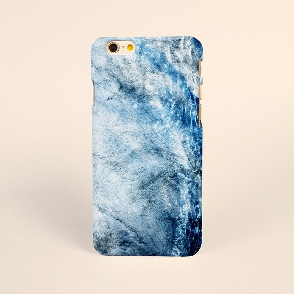 【iPhone 電話殼 Samsung Galaxy 手機殼 磨砂硬殼】冰藍水彩紋 16 第1張的照片
