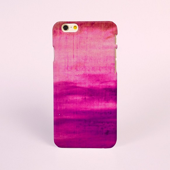 【iPhone 電話殼 Samsung Galaxy 手機殼 磨砂硬殼】粉紅水彩紋 15 第1張的照片