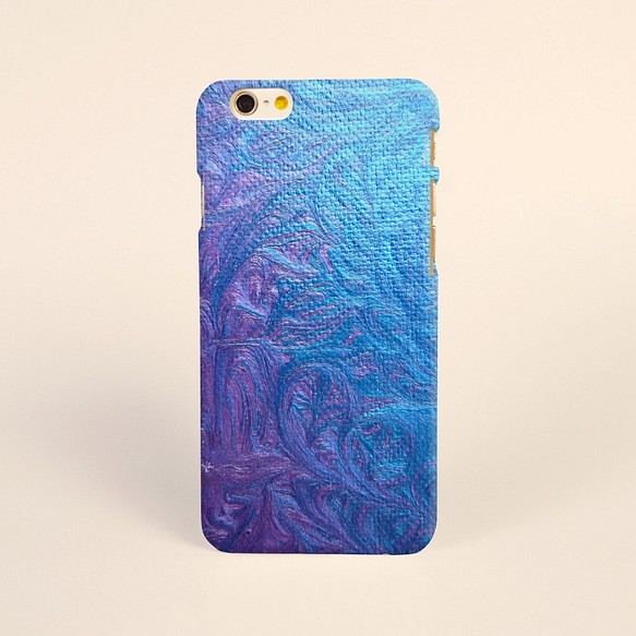 【iPhone 電話殼 Samsung Galaxy 手機殼 磨砂硬殼】藍紫色水彩紋 10 第1張的照片