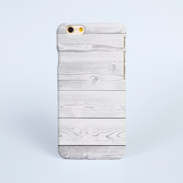 【iPhone 電話殼 Samsung Galaxy 手機殼 磨砂硬殼】白色木紋 第1張的照片
