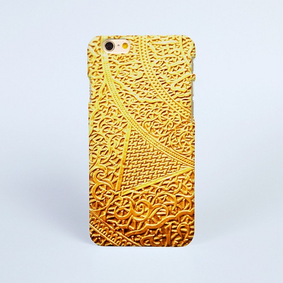 【iPhone 電話殼 Samsung Galaxy 手機殼 磨砂硬殼】金色花紋 120 第1張的照片