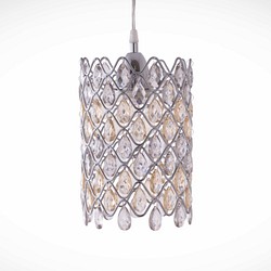 鍍鉻銀鐵花邊壓克力珠吊燈-BNL00051 第1張的照片