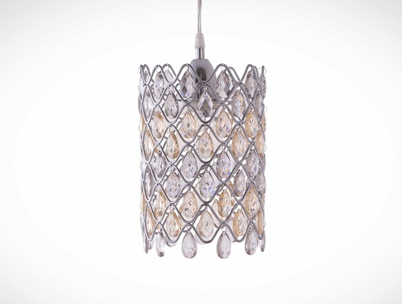 鍍鉻銀鐵花邊壓克力珠吊燈-BNL00051 第1張的照片
