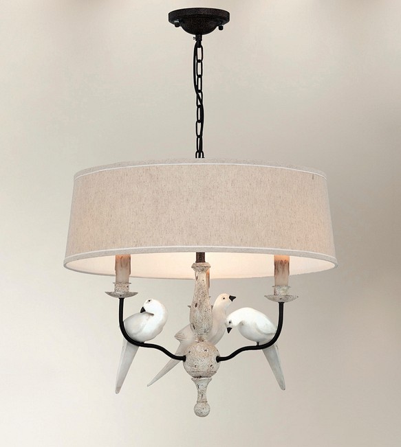 カントリースタイルの鳥の装飾布ランプシェードシャンデリア-LS-8090-2 照明（ライト）・ランプ bnatural自然原創燈飾  通販｜Creema(クリーマ) ハンドメイド・手作り・クラフト作品の販売サイト