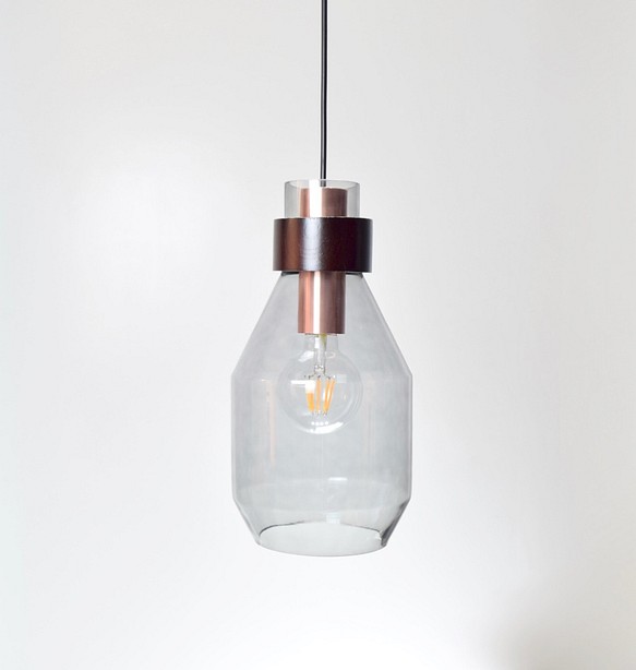 煙灰色長酒瓶造型吊燈-BNL00123 第1張的照片