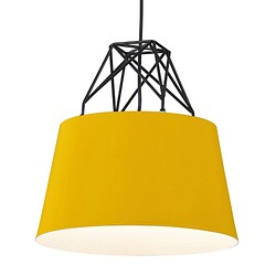 LOFT工業風黃色燈罩鐵網吊燈-LS-8082-1 第1張的照片