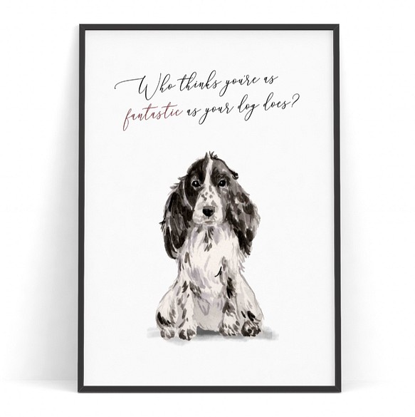 ５種類の犬のポスター コーギー フレンチブル ラブラドール 等 名言 水彩 オードリーヘップバーン名言 北欧 イラスト