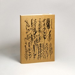 空白素描紙筆記本-花花草草系列2 黑(手工絹印) 第1張的照片