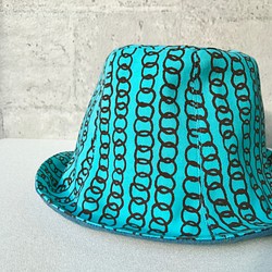 頻果衣櫥~手工雙面漁夫帽-沖繩手工布 藍色圈圈 第1張的照片