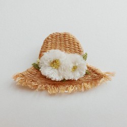 【受注製作】麦わら帽子刺繍ブローチ 1枚目の画像