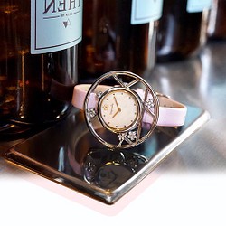 《INGENUITY經典百搭多變款》銀框白面 - 水嫩粉皮帶 - 人氣手工錶 第1張的照片