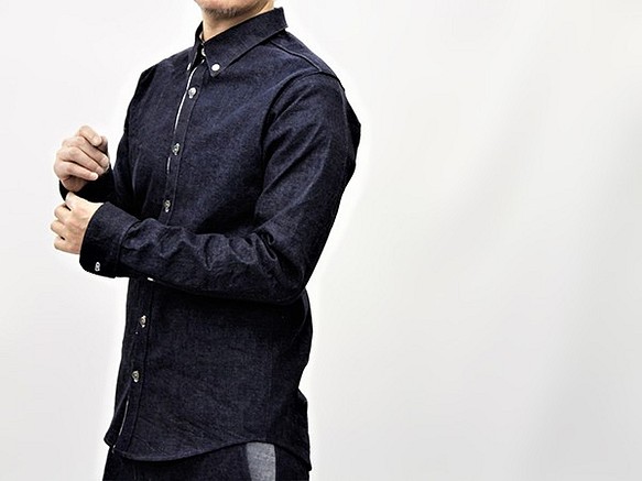10oz denim button-down shirts (switching silk)　JAPAN MADE 第1張的照片