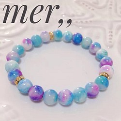 Blue ＆ Purple Candy パワーストーンブレスレット