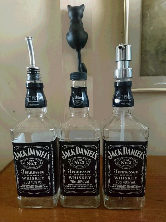 ジャックダニエル 台付き 空き瓶 ３点セット飲料・酒 - ウイスキー