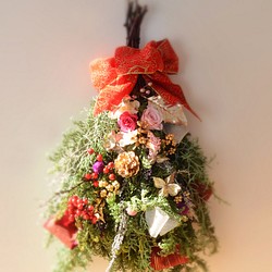 「Creema限定」  豪華　ドライフラワー素材「クリスマス」SWAG スワッグ 大 1枚目の画像