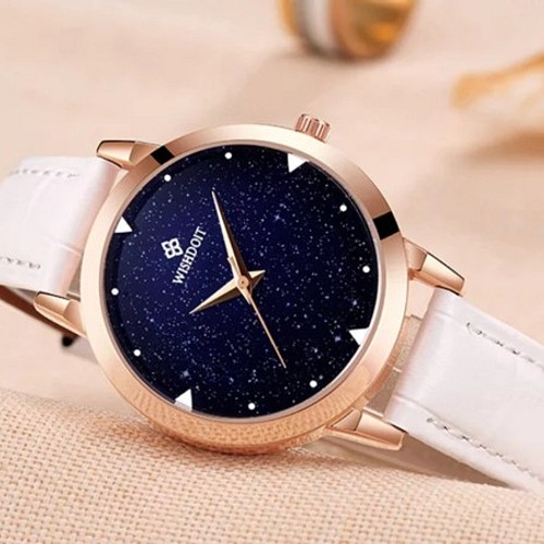 キレイな星が夜空いっぱいな文字盤レディースメンズ腕時計丸型 腕時計