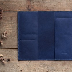 藍染革オーダーメイド手帳カバー 1枚目の画像