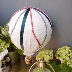[ベター]古典的なシリーズは、赤/青のストライプ/マニュアル熱気球（媒体）を作っ 1枚目の画像