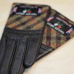 レディース 手袋 BRITISHWOOL 牛革 本革  日本製 国産 高級（レディース22cm・13283・ブラウン） 1枚目の画像