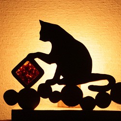 猫のシルエットランプ　 1枚目の画像