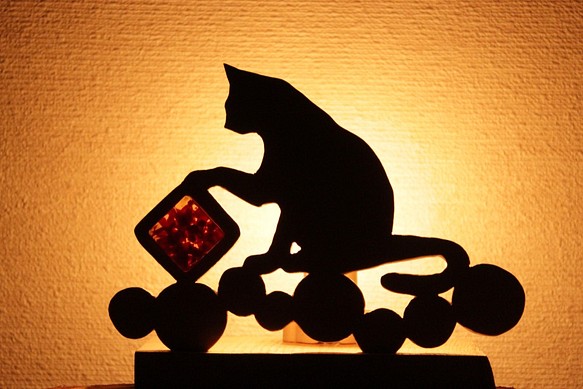 猫のシルエットランプ　 1枚目の画像