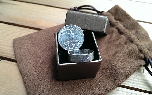 戴 硬幣戒指 COIN RING~25美分 QUARTER DOLLAR (經典入門款) 手工戒指 手做戒指 錢幣戒指 第1張的照片