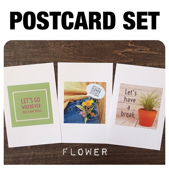 並べてオシャレな統一感のあるポストカード3枚セット Flower 1枚目の画像