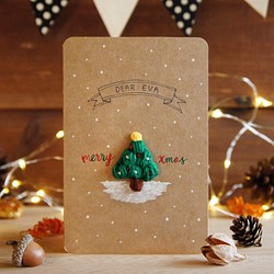 [聖誕節]-聖誕快樂牛皮紙款-手工客製卡片 第1張的照片