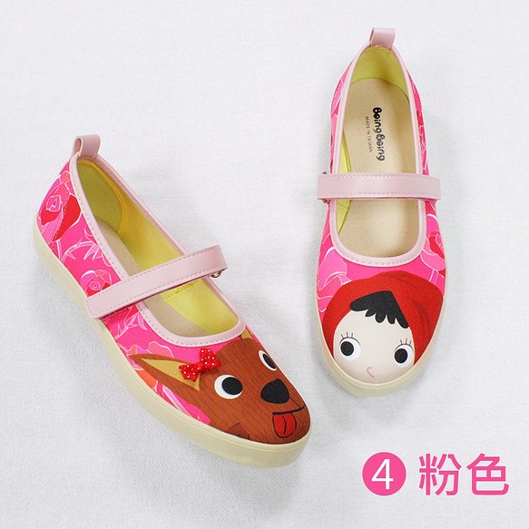 赤ずきんちゃん人形靴-ピンク（バラ）大人サイズ 1枚目の画像