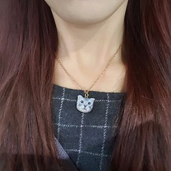 【オーダーメイド】 写真 猫 ねこ 犬 ペット ネックレス/custom pet accessories 1枚目の画像